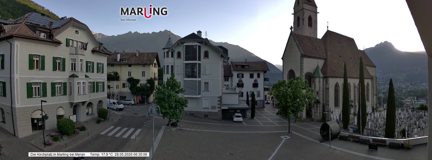 Archiv Foto Webcam Pfarrkirche Maria Himmelfahrt Marling