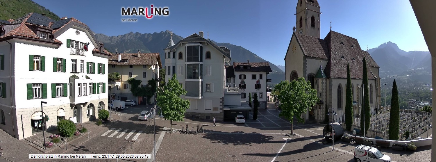 Archived image Webcam Marling - Piazza Chiesa