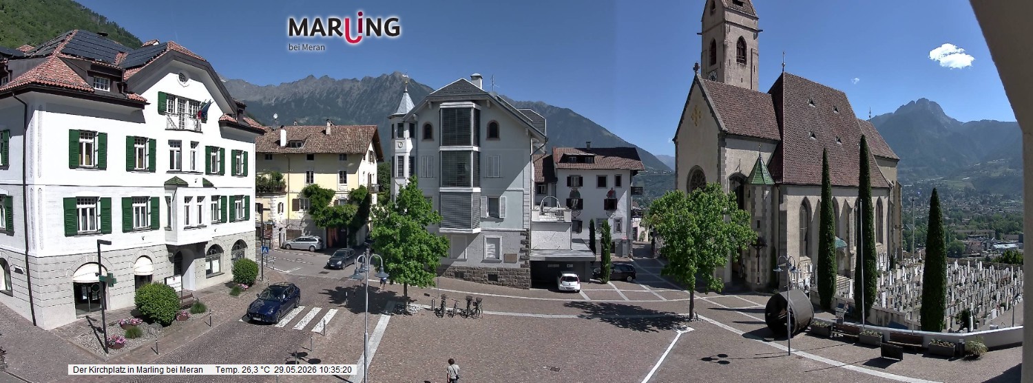 Archived image Webcam Marling - Piazza Chiesa