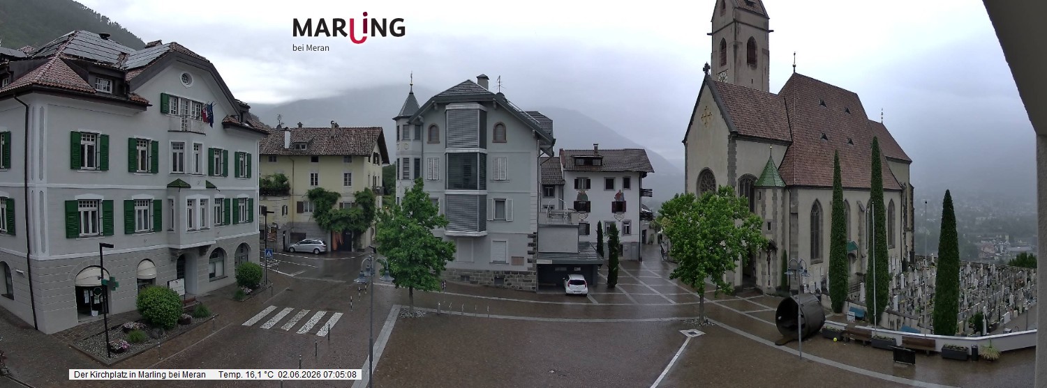 Archiv Foto Webcam Pfarrkirche Maria Himmelfahrt Marling