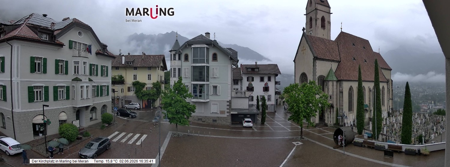 Archiv Foto Webcam Pfarrkirche Maria Himmelfahrt Marling