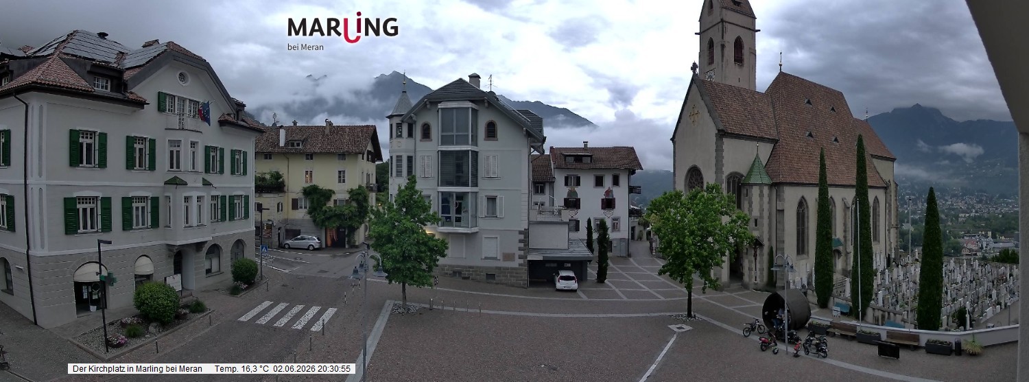 Archiv Foto Webcam Pfarrkirche Maria Himmelfahrt Marling