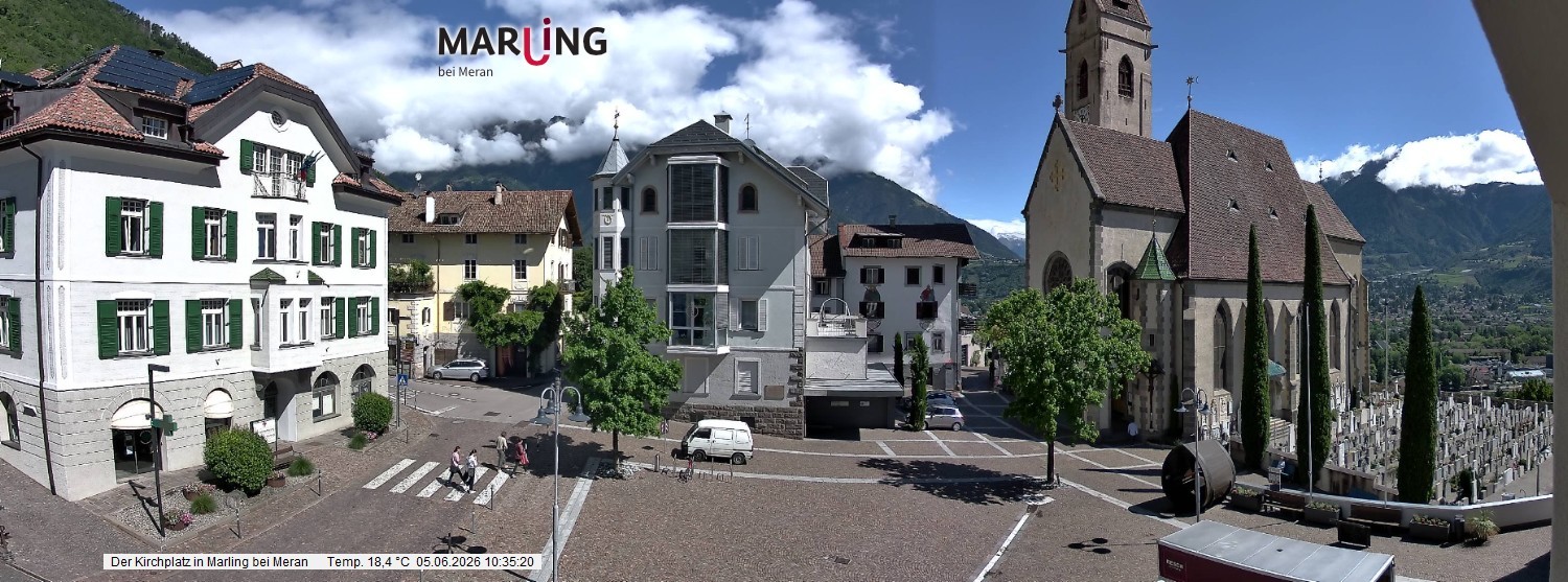 Archived image Webcam Marling - Piazza Chiesa