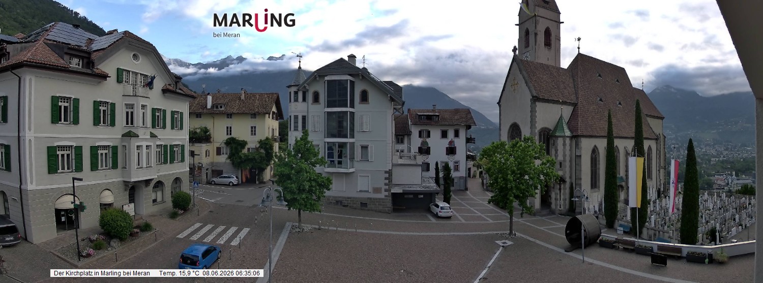 Archiv Foto Webcam Pfarrkirche Maria Himmelfahrt Marling