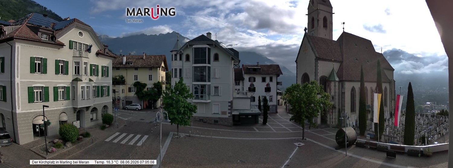 Archiv Foto Webcam Pfarrkirche Maria Himmelfahrt Marling