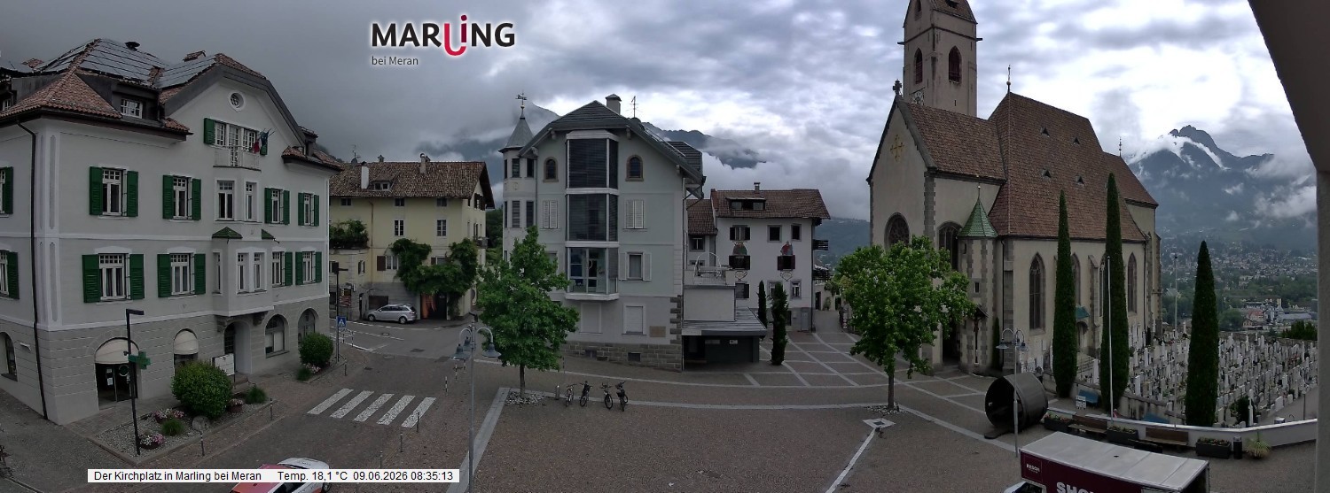 Archiv Foto Webcam Pfarrkirche Maria Himmelfahrt Marling
