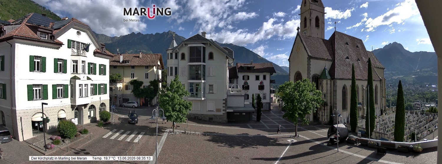 Archived image Webcam Marling - Piazza Chiesa