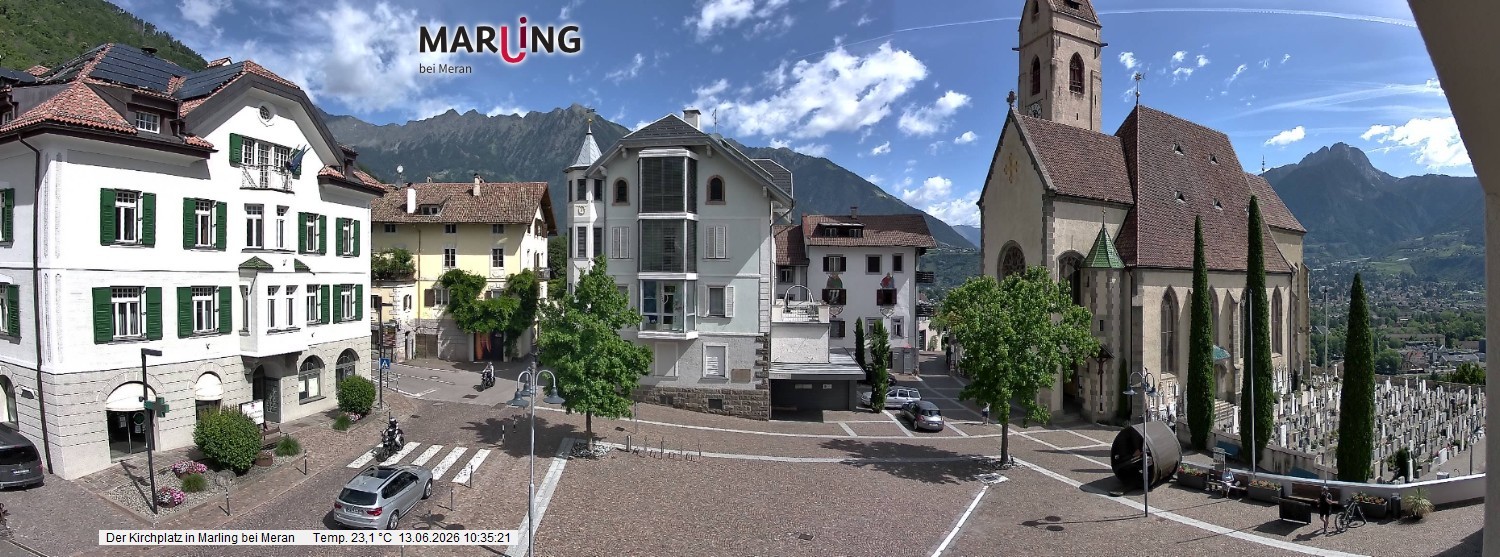 Archived image Webcam Marling - Piazza Chiesa