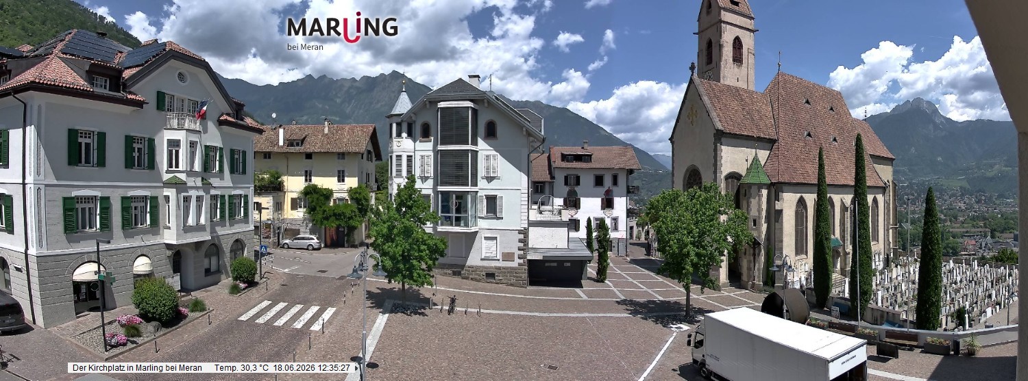 Archiv Foto Webcam Pfarrkirche Maria Himmelfahrt Marling