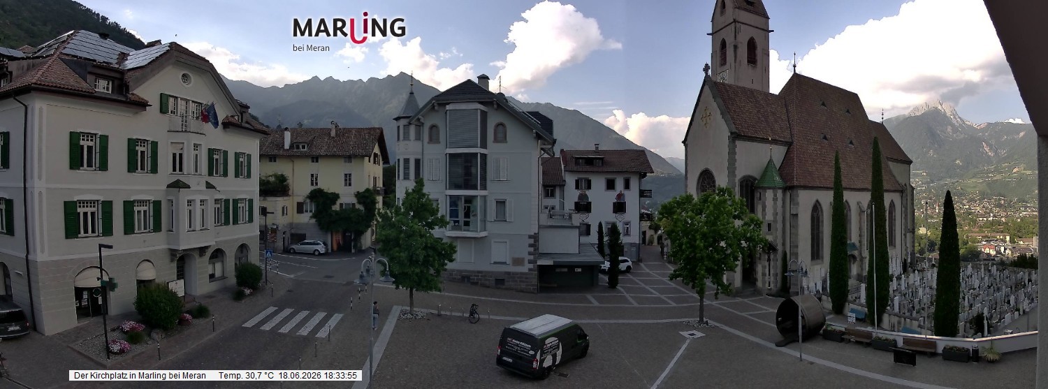 Archiv Foto Webcam Pfarrkirche Maria Himmelfahrt Marling