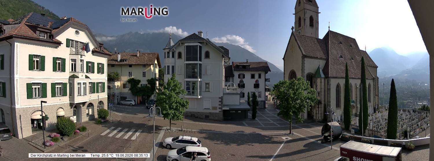 Archiv Foto Webcam Pfarrkirche Maria Himmelfahrt Marling
