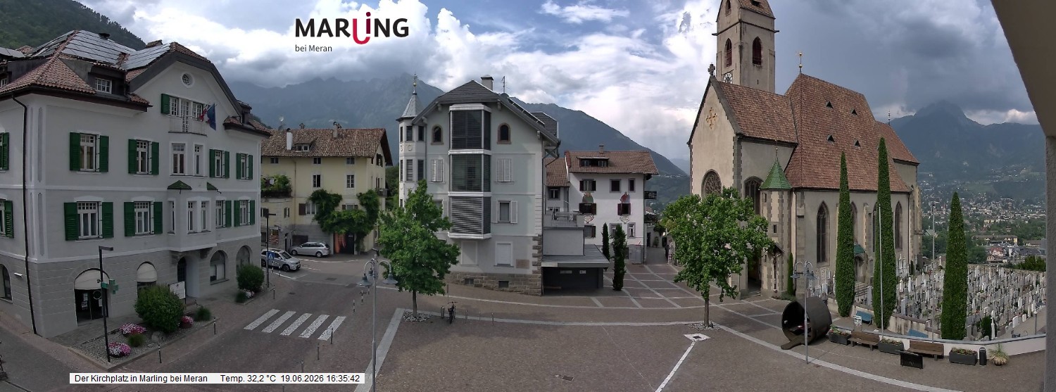 Archiv Foto Webcam Pfarrkirche Maria Himmelfahrt Marling