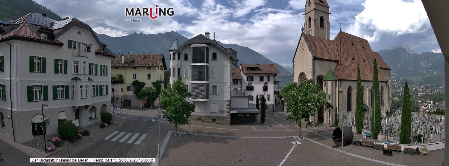 Archiv Foto Webcam Pfarrkirche Maria Himmelfahrt Marling