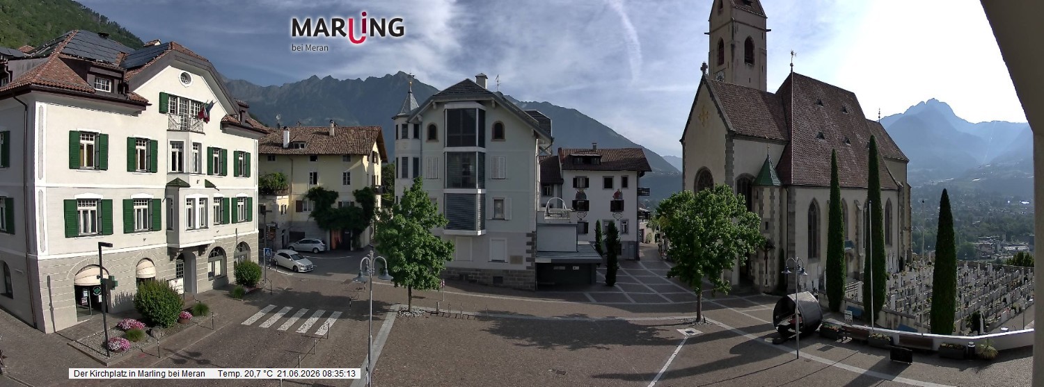 Archived image Webcam Marling - Piazza Chiesa