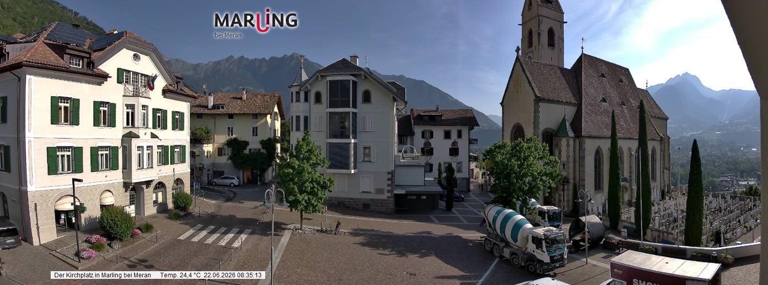 Archiv Foto Webcam Pfarrkirche Maria Himmelfahrt Marling