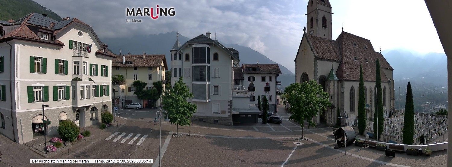 Archived image Webcam Marling - Piazza Chiesa