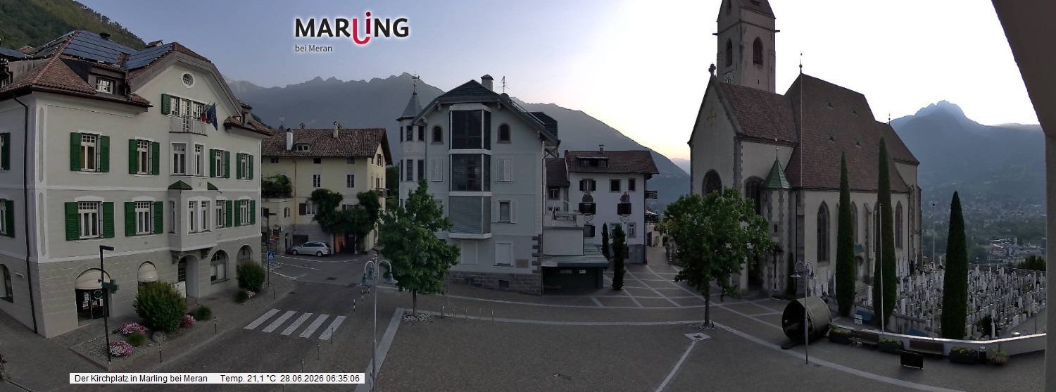 Archiv Foto Webcam Pfarrkirche Maria Himmelfahrt Marling