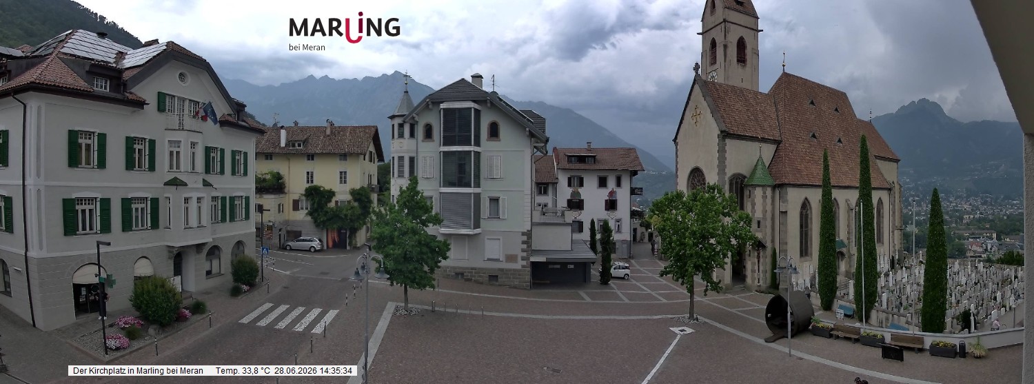 Archiv Foto Webcam Pfarrkirche Maria Himmelfahrt Marling