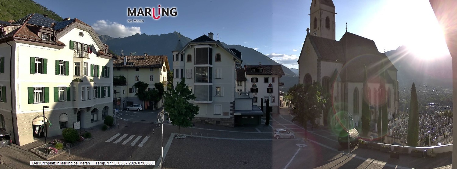 Archived image Webcam Marling - Piazza Chiesa