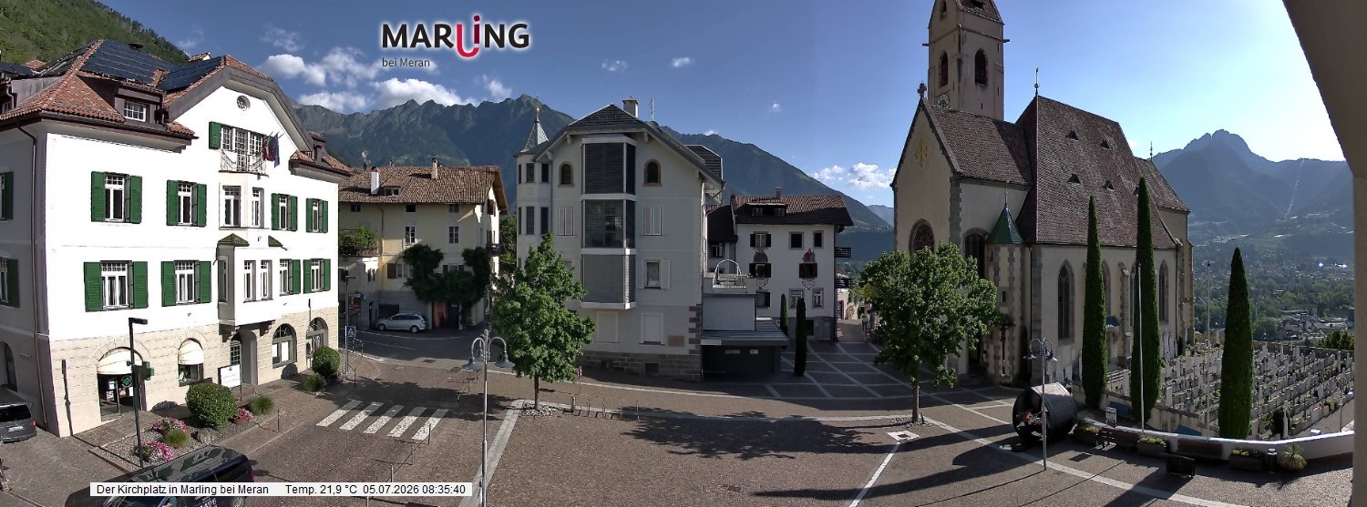 Archived image Webcam Marling - Piazza Chiesa