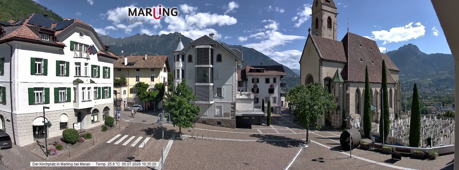 Archived image Webcam Marling - Piazza Chiesa