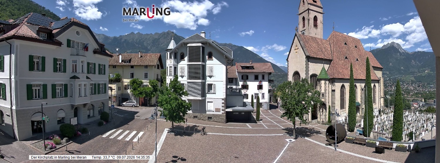 Archiv Foto Webcam Pfarrkirche Maria Himmelfahrt Marling