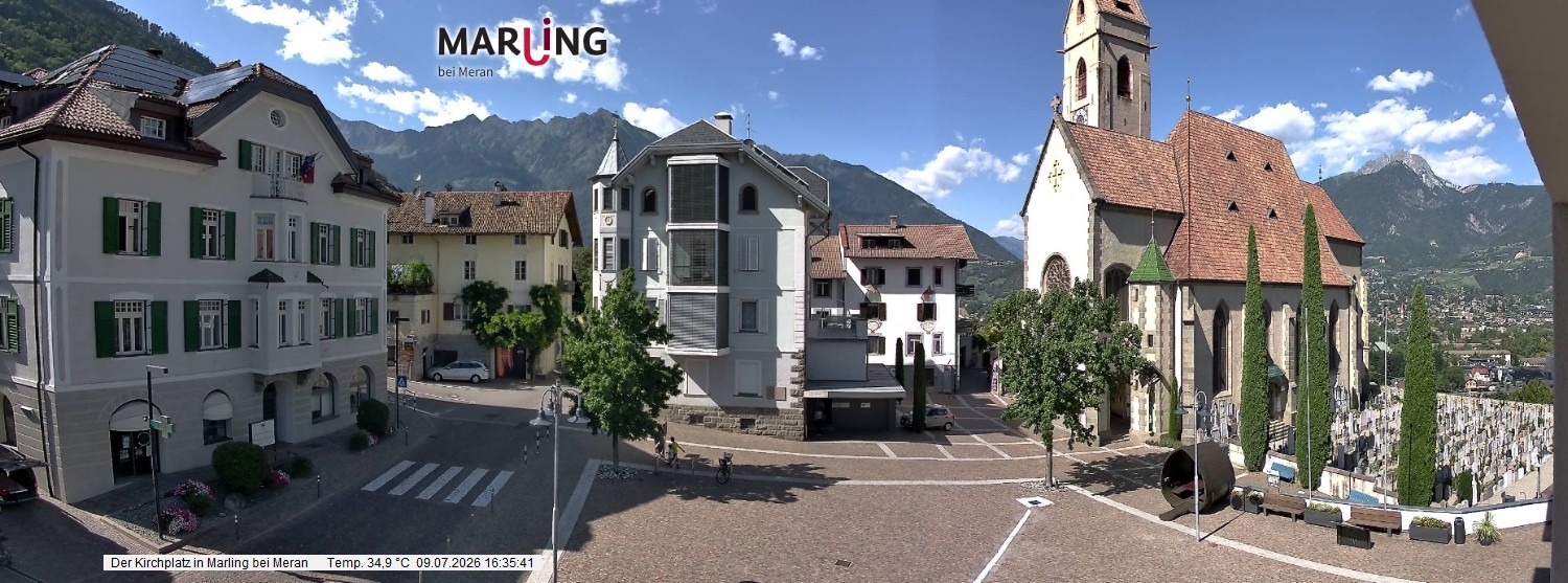 Archiv Foto Webcam Pfarrkirche Maria Himmelfahrt Marling