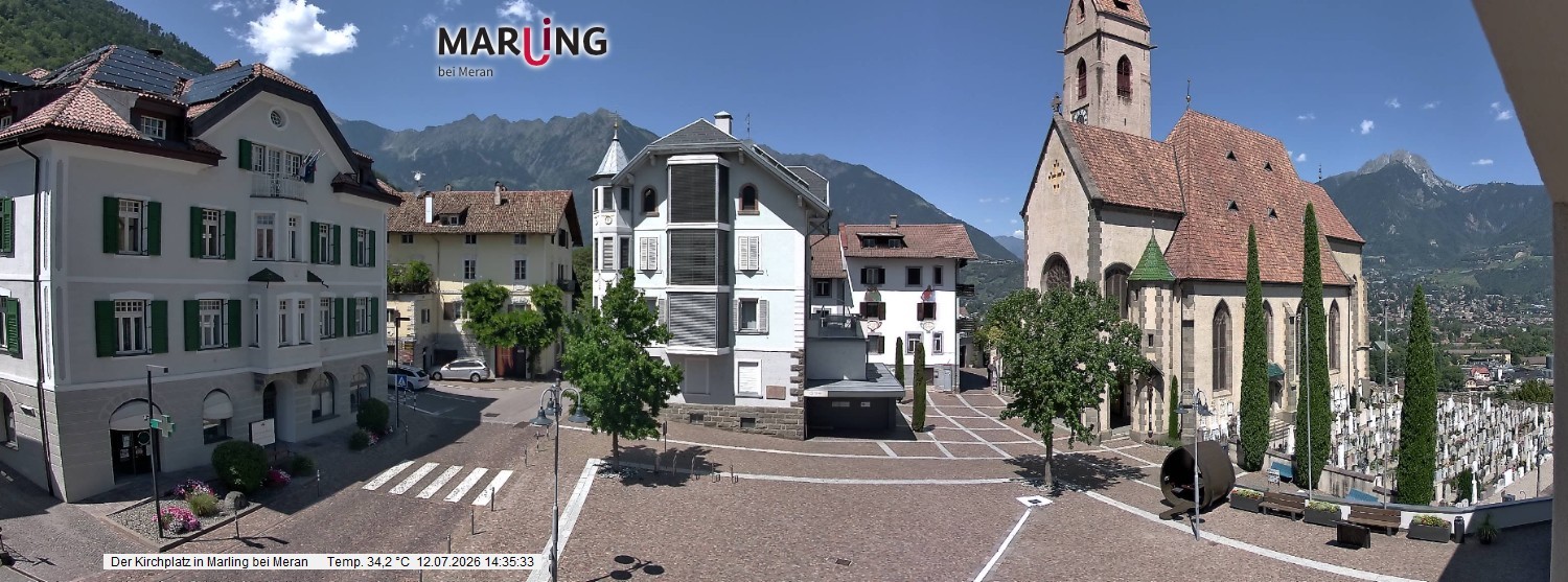 Archived image Webcam Marling - Piazza Chiesa