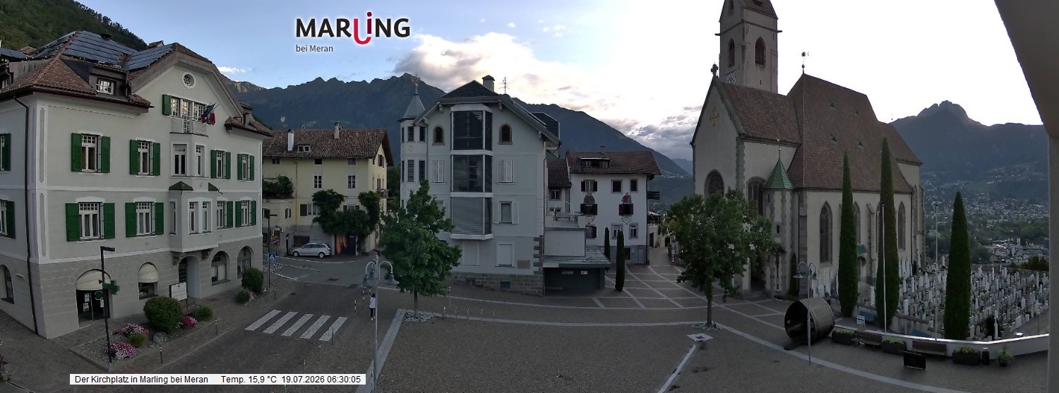Archiv Foto Webcam Pfarrkirche Maria Himmelfahrt Marling