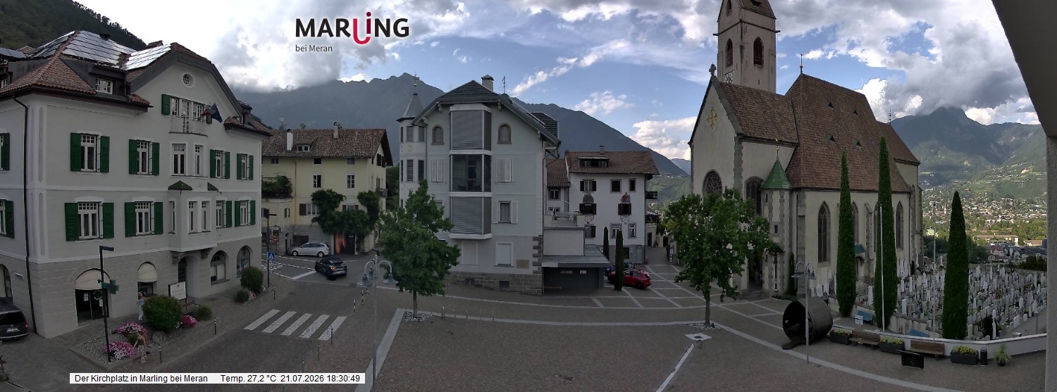 Archiv Foto Webcam Pfarrkirche Maria Himmelfahrt Marling