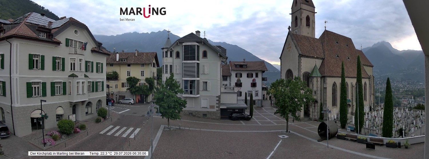 Archiv Foto Webcam Pfarrkirche Maria Himmelfahrt Marling