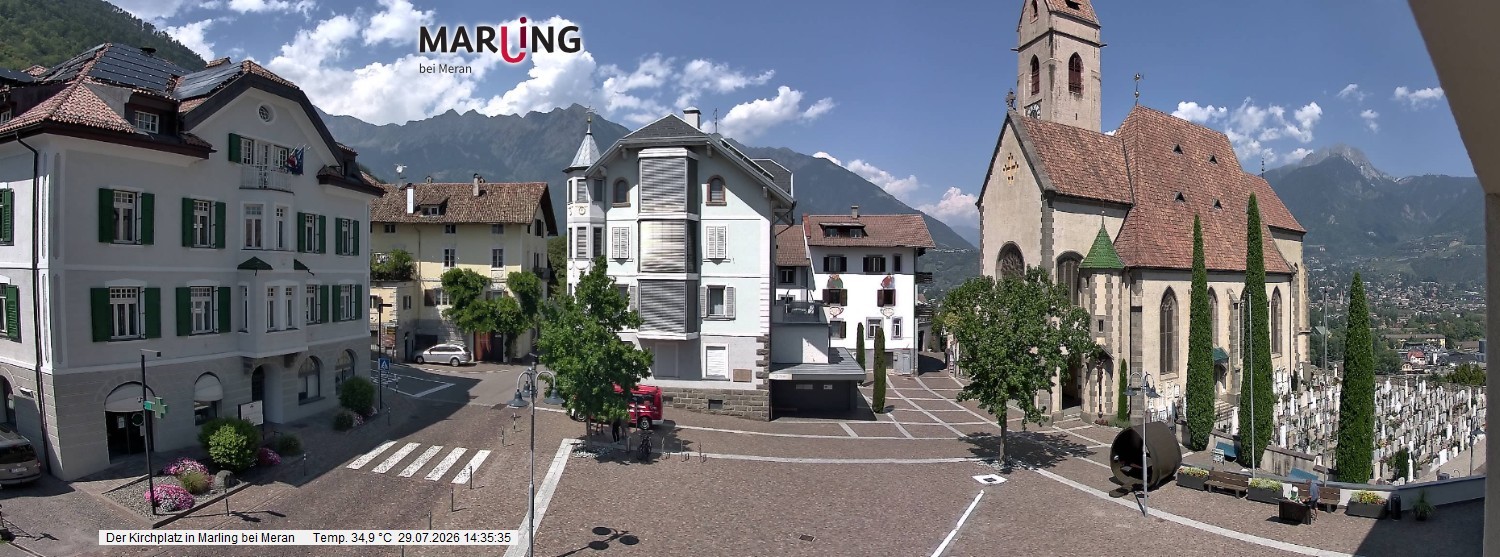 Archived image Webcam Marling - Piazza Chiesa