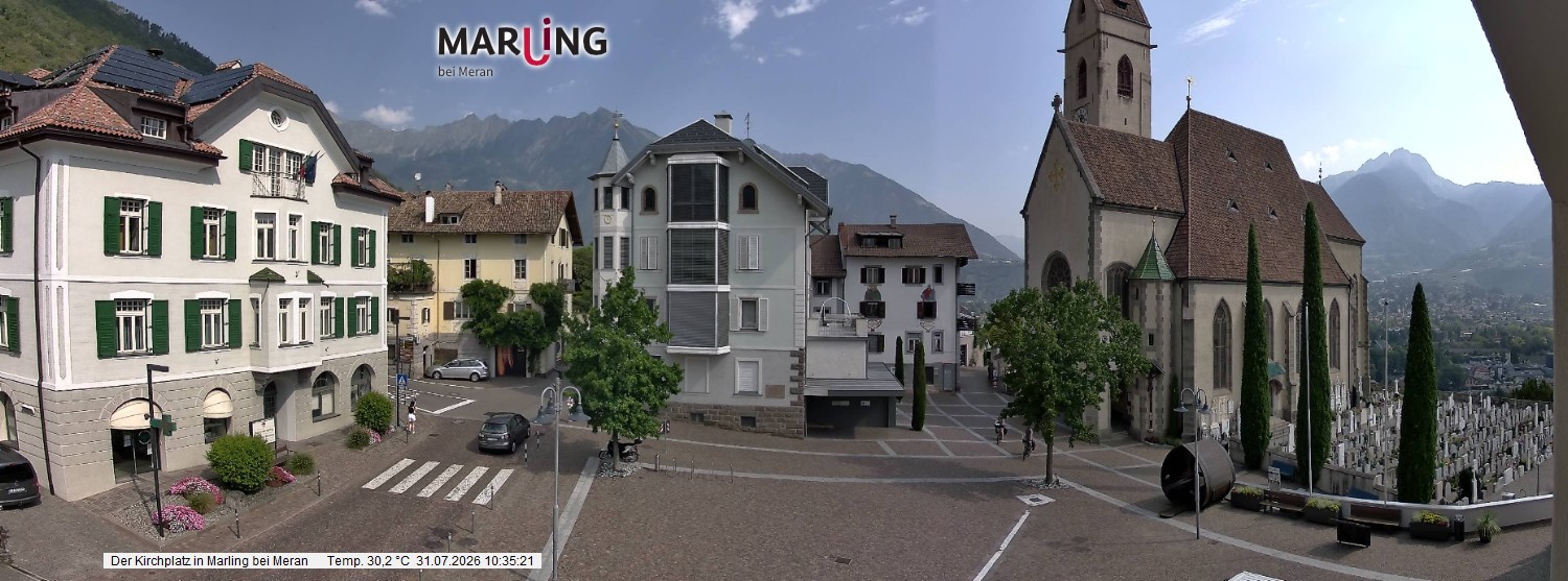Archiv Foto Webcam Pfarrkirche Maria Himmelfahrt Marling