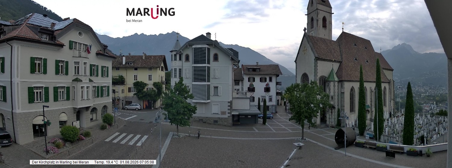 Archiv Foto Webcam Pfarrkirche Maria Himmelfahrt Marling
