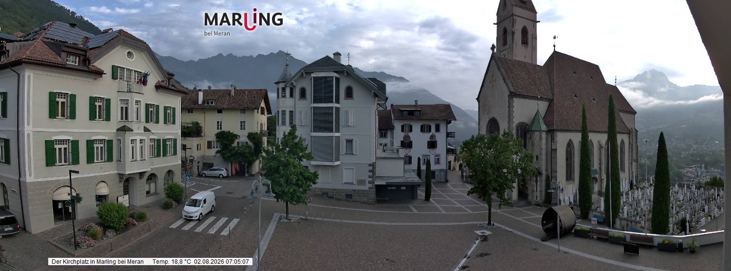 Archiv Foto Webcam Pfarrkirche Maria Himmelfahrt Marling