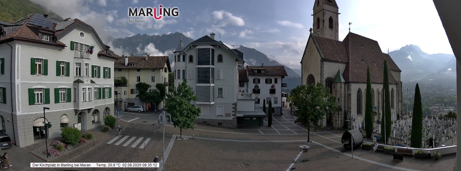 Archiv Foto Webcam Pfarrkirche Maria Himmelfahrt Marling