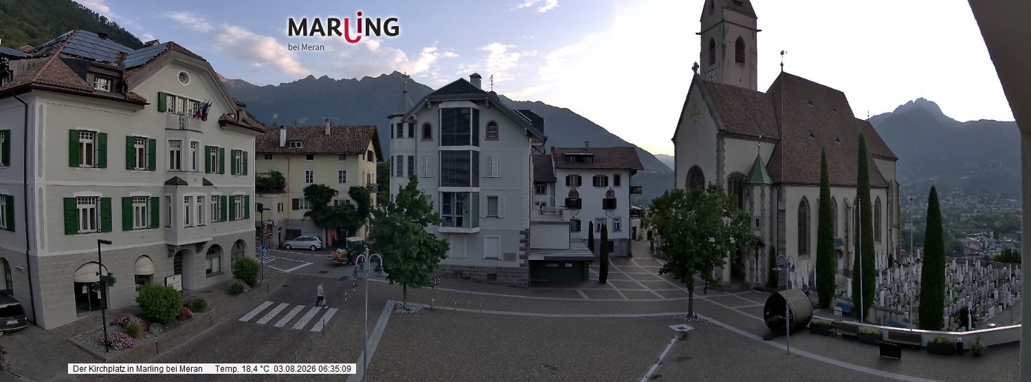 Archiv Foto Webcam Pfarrkirche Maria Himmelfahrt Marling