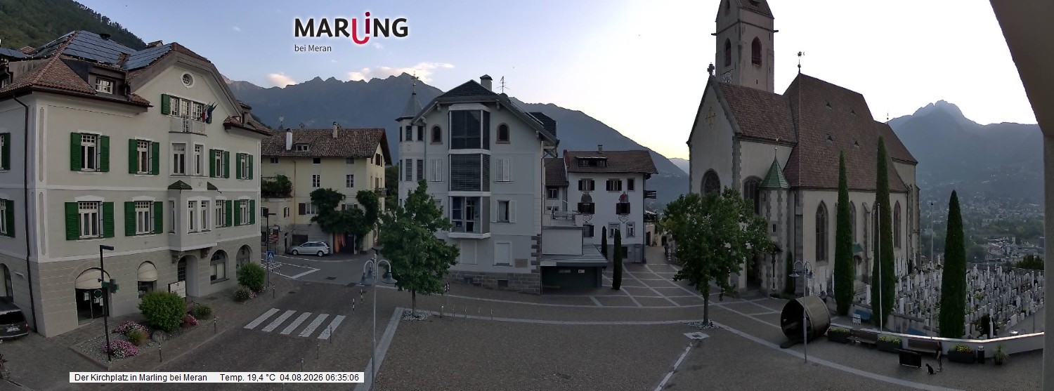 Archiv Foto Webcam Pfarrkirche Maria Himmelfahrt Marling