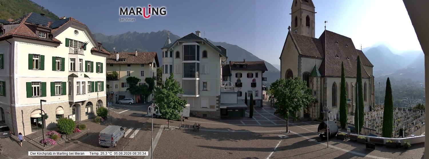 Archived image Webcam Marling - Piazza Chiesa