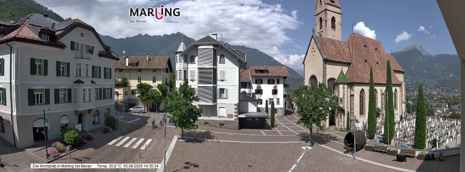 Archived image Webcam Marling - Piazza Chiesa
