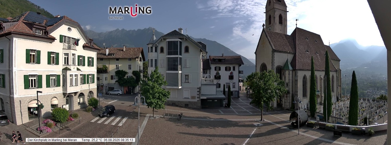 Archived image Webcam Marling - Piazza Chiesa