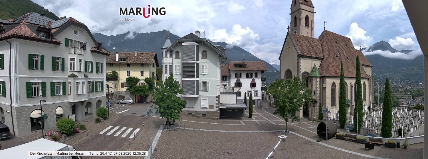 Archived image Webcam Marling - Piazza Chiesa