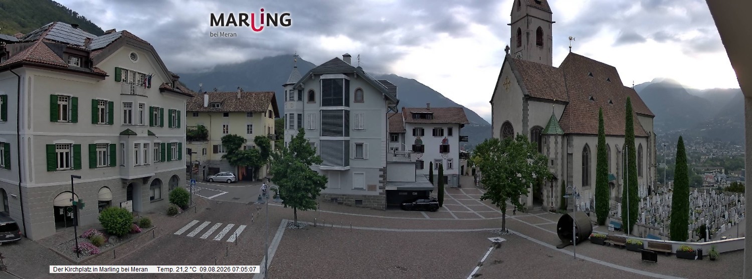 Archiv Foto Webcam Pfarrkirche Maria Himmelfahrt Marling