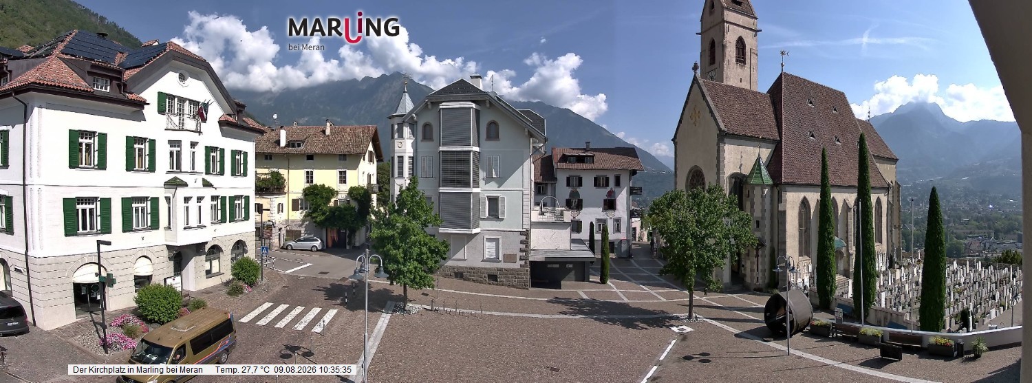 Archiv Foto Webcam Pfarrkirche Maria Himmelfahrt Marling