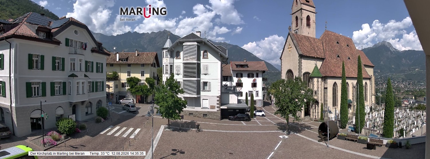 Archived image Webcam Marling - Piazza Chiesa
