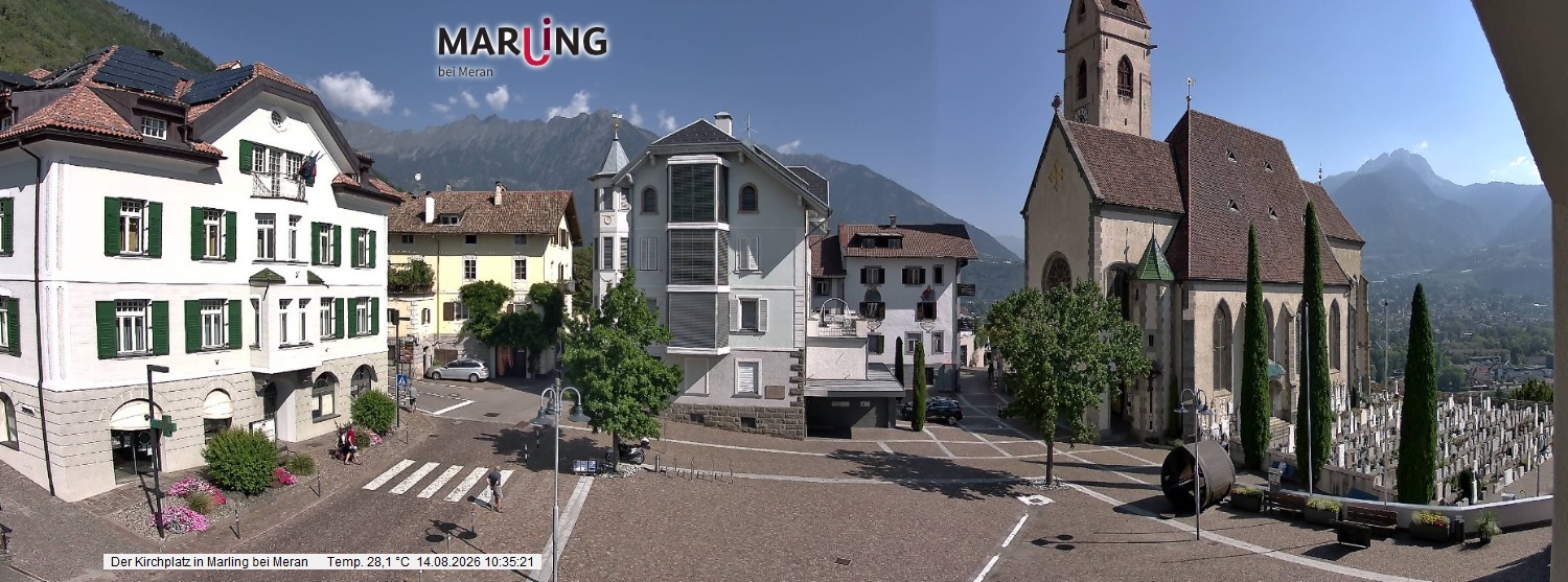 Archived image Webcam Marling - Piazza Chiesa