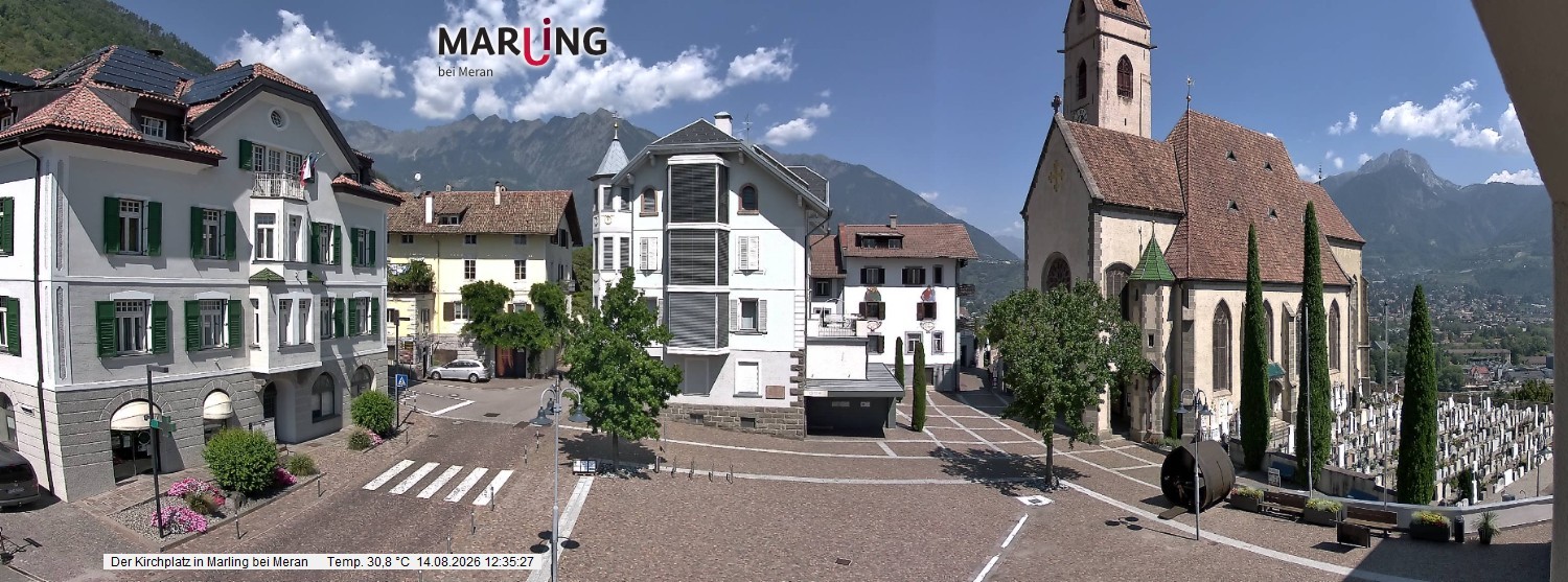 Archived image Webcam Marling - Piazza Chiesa