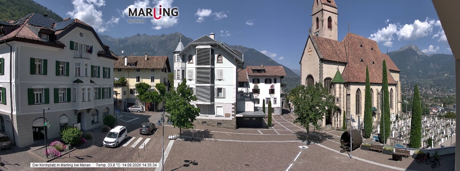 Archived image Webcam Marling - Piazza Chiesa