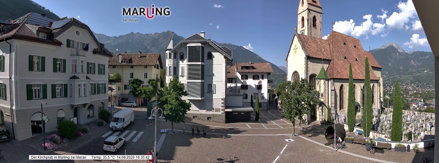 Archived image Webcam Marling - Piazza Chiesa