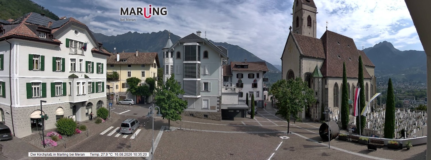 Archived image Webcam Marling - Piazza Chiesa
